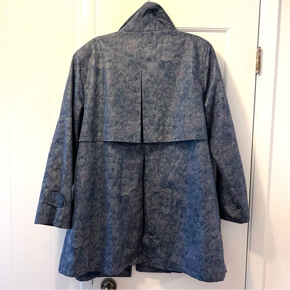 💜 Vintage London Fog Trench Coat Floral 1980s or 1990s Outerwear Great C… - Picture 3 of 15